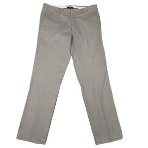 Banana Republic‎ Aiden Chino Pants Mens 36 Flat Front Gray Straight Leg Cotton